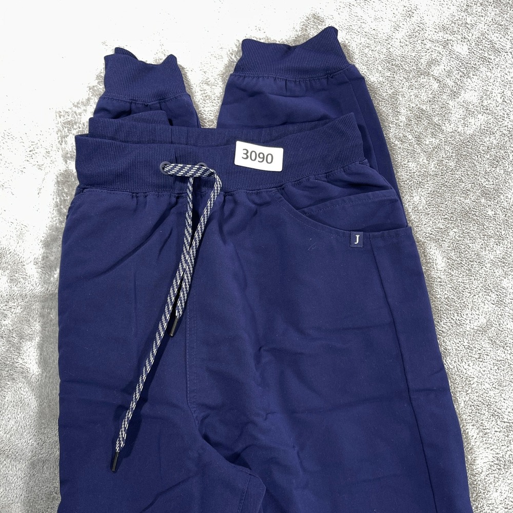 Jaanuu Scrub Joggers Women Large Navy Blue J85013 Drawstring Cargo Pants